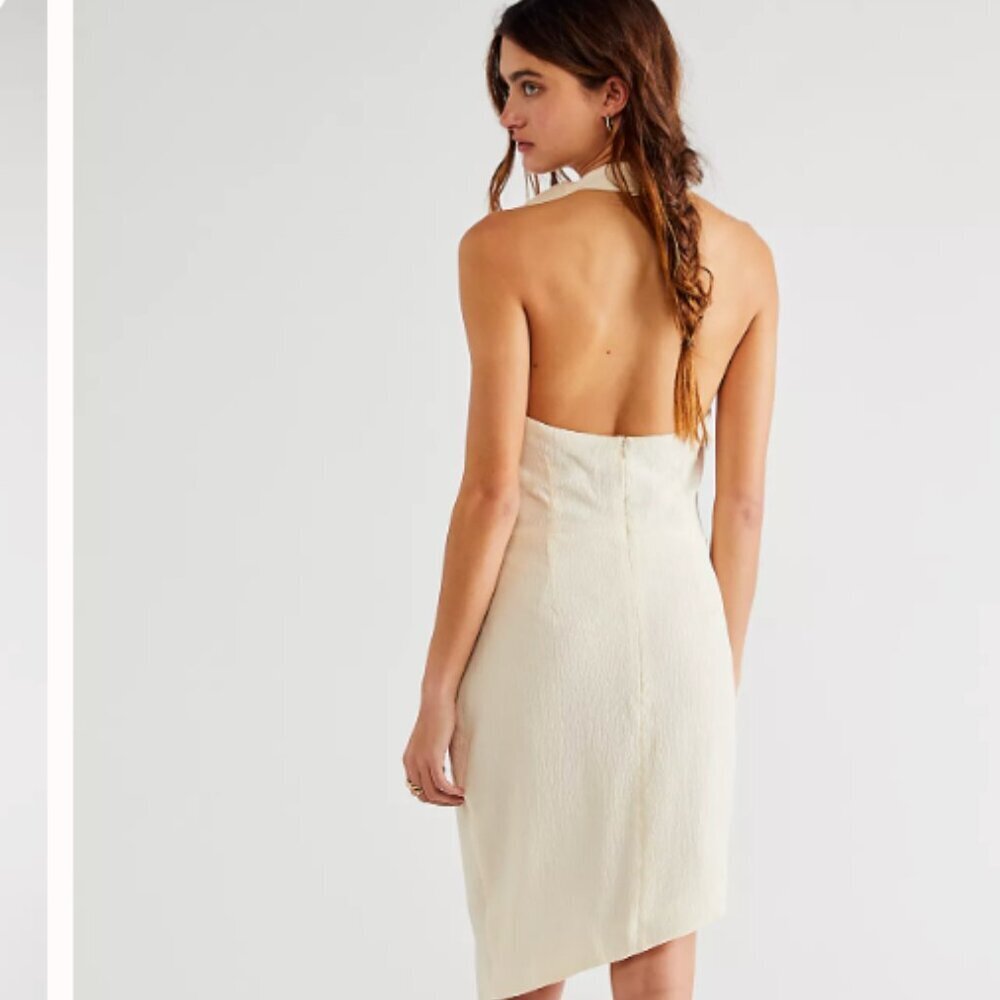 ELLIAT x Free People Keilani Halter Goddess Style Minimalist Dress Ivory M - Picture 3 of 11